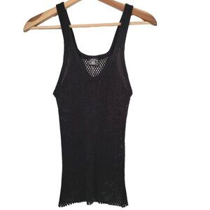 Vintage Charming Colours Fishnet Tank Top XL Slim Original UST Cotton Mesh Goth